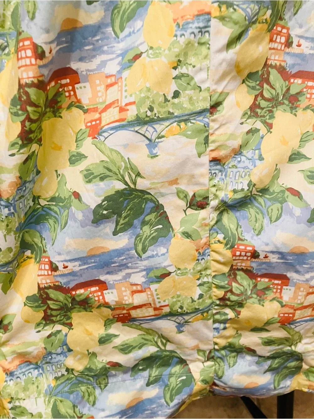 Abercrombie & Fitch Sweetheart Babydoll Maxi Dress Beach Lemon Print S